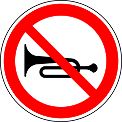 Using the horn prohibited.