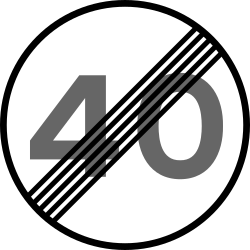 End of the speed limit.