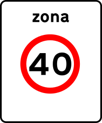 Start of a zone with speed limit.