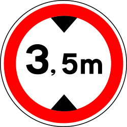 Vehicles higher than indicated prohibited.