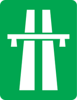 Begin van een autosnelweg.