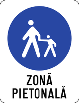 Begin van een voetgangerszone.