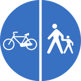 Verplicht gescheiden voet- en fietspad.