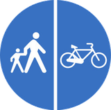 Verplicht gescheiden voet- en fietspad.