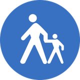 Verplicht pad voor voetgangers.
