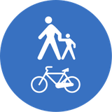 Verplicht gedeeld voet- en fietspad.