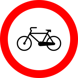 Fietsers verboden.