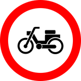 Bromfietsen verboden.