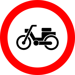 Bromfietsen verboden.