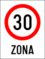 Begin van een zone met snelheidslimiet.