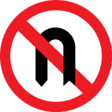 Keren verboden (U-turn).