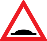 Waarschuwing voor een verkeersdrempel.