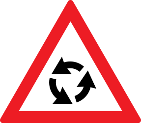 Waarschuwing voor een rotonde.