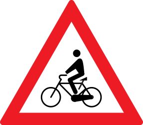Waarschuwing voor fietsers.