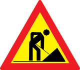 Waarschuwing voor wegwerkzaamheden.