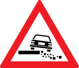Waarschuwing voor een zachte berm.