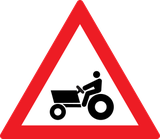 Waarschuwing voor landbouwvoertuigen.