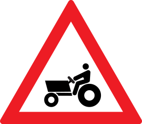Waarschuwing voor landbouwvoertuigen.