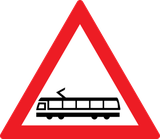 Waarschuwing voor trams.