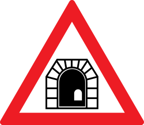 Waarschuwing voor een tunnel.