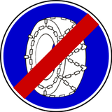 Конец требования использовать цепи противоскольжения.