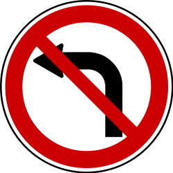 Turning left prohibited.