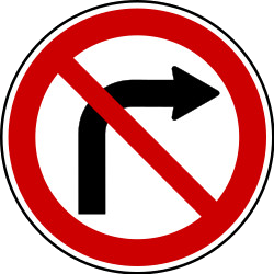 Turning right prohibited.