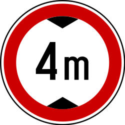 Vehicles higher than indicated prohibited.