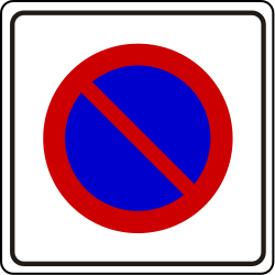 Start of no-parking zone.