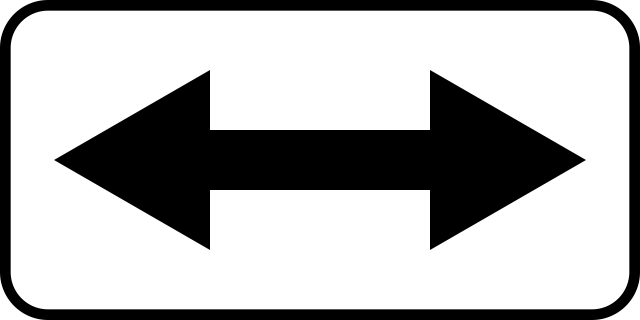 Naar links of rechts.