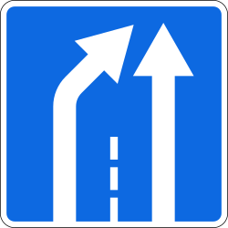 Einde van een rijstrook.