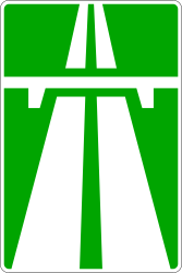 Begin van een autosnelweg.