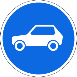 Via obrigatória para automóveis.
