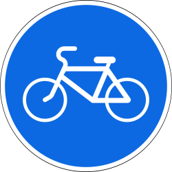 Via obrigatória para ciclistas.