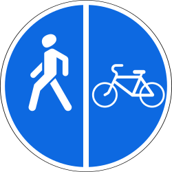 Verplicht gescheiden voet- en fietspad.