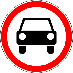 Automóveis proibidos.