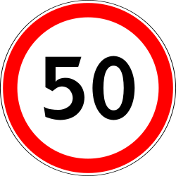 Início de limite de velocidade.