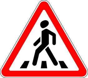 Aviso de passagem para peões.