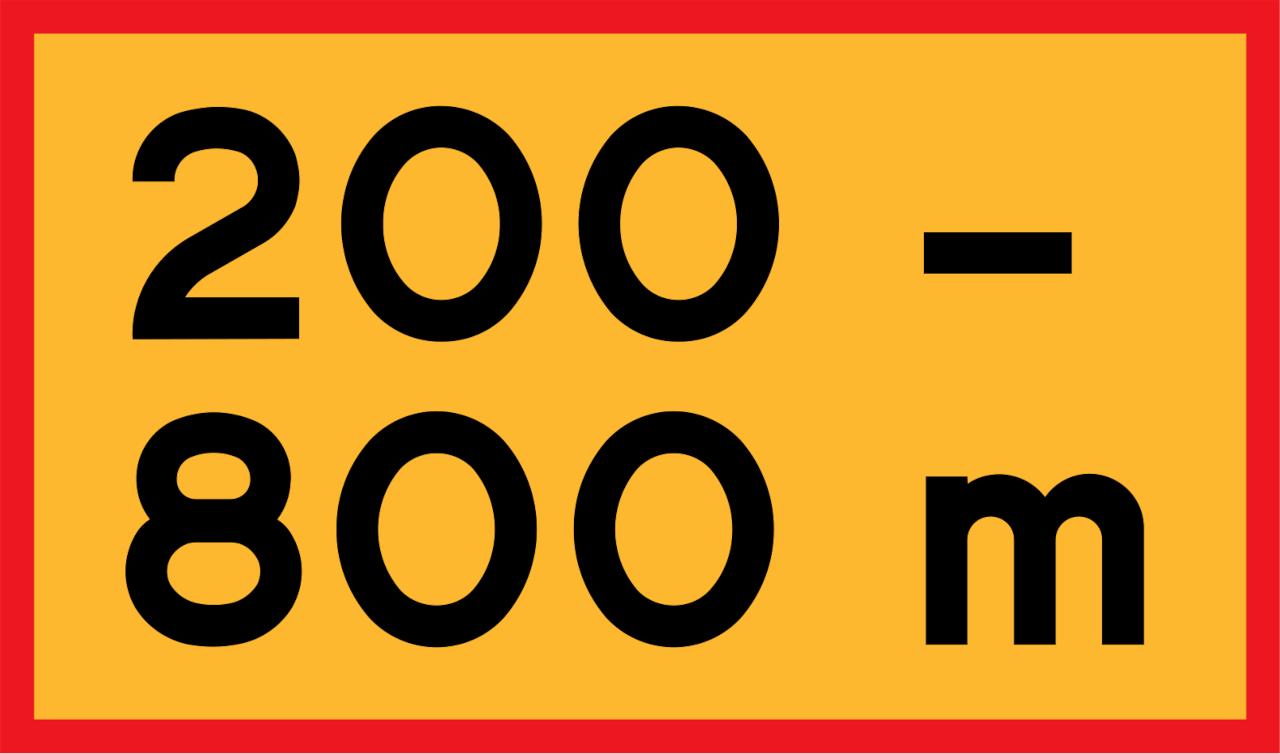 ... metres ahead for ... metres.