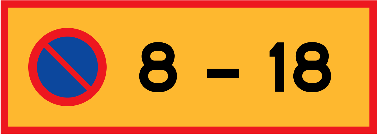 Parking prohibited or allowed at times shown.