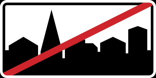 End of the built-up area.