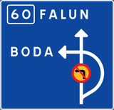 Omleiding voor voertuigen die niet mogen doorrijden.