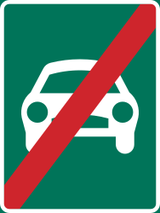 Einde van de autoweg.
