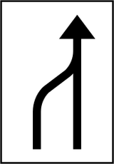 Einde van een rijstrook.