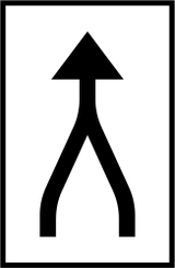 Twee rijstroken voegen samen.