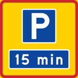 Begin van zone met beperkte parkeertijd.