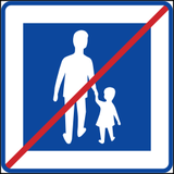 Einde van de voetgangerszone.