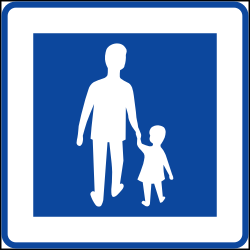 Start of a zone for pedestrians.