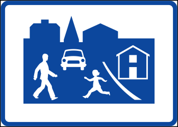 Start of a residential area.