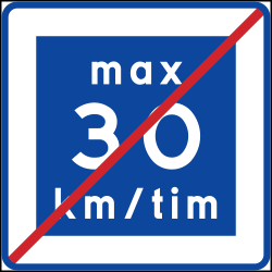 End of the advisory speed limit.